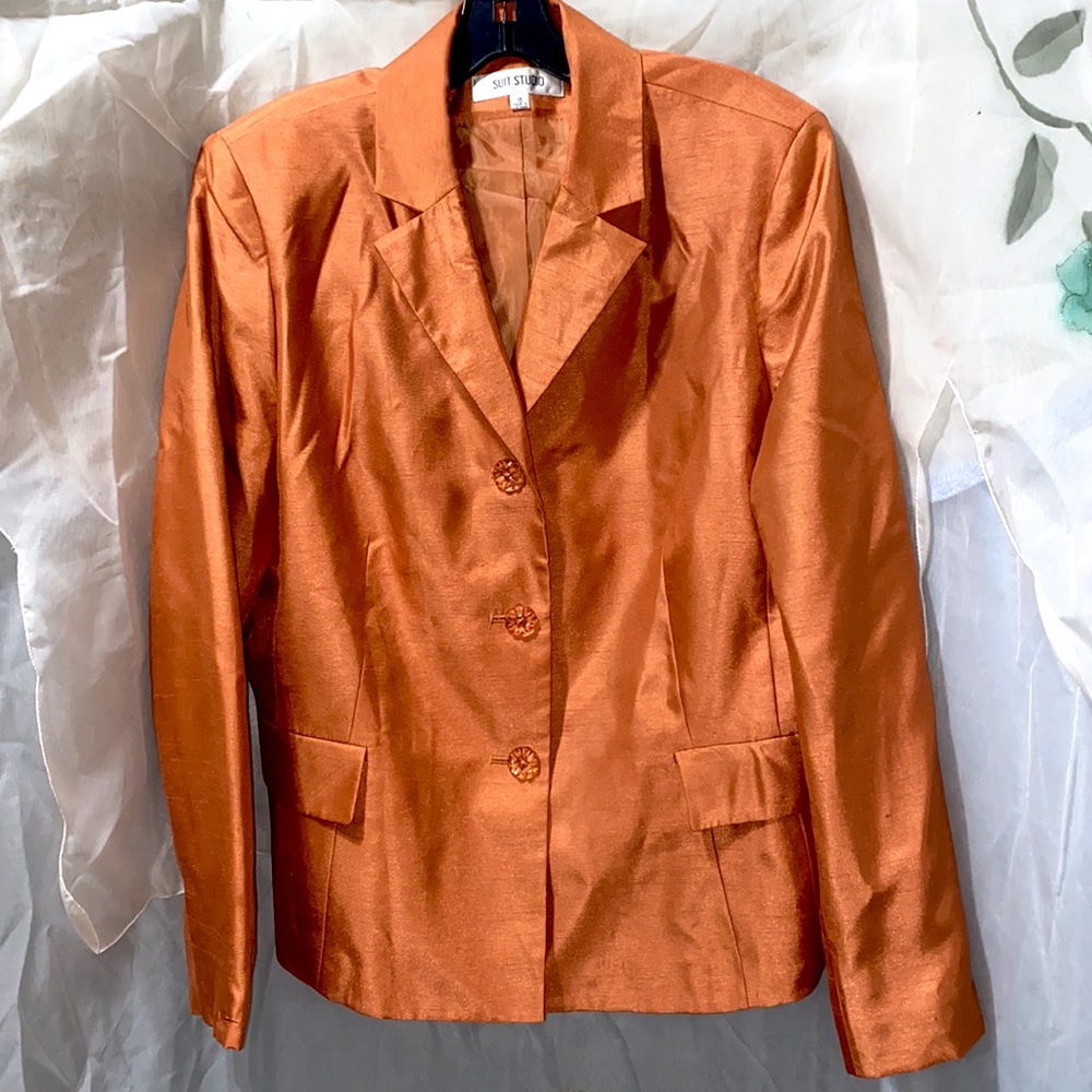 Suit Studio Persimmon Polyester 3-Button Single-B… - image 1